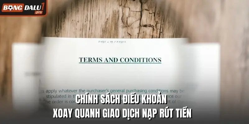 Chính sách điều khoản xoay quanh giao dịch nạp rút tiền